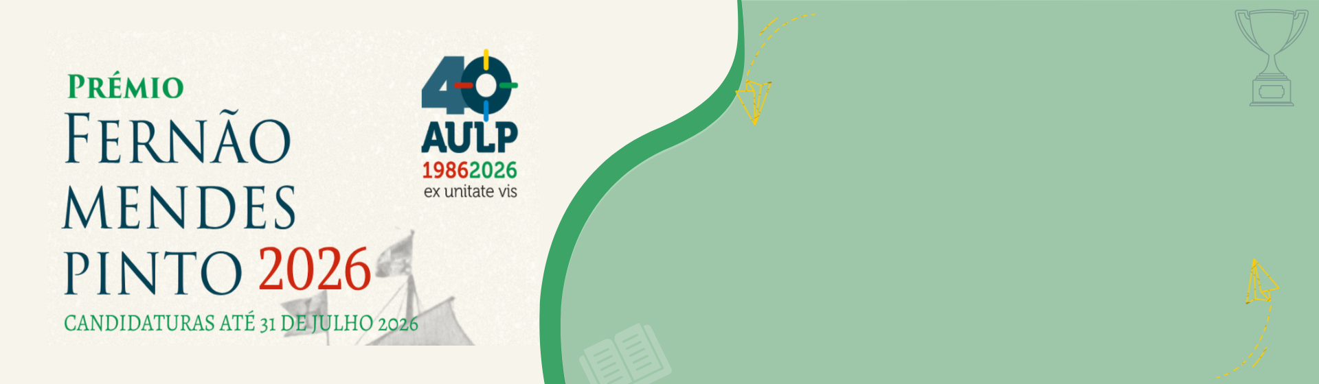 Imagem referente a postagem de título Aberta as candidaturas para a edição de 2026 do Prêmio F...